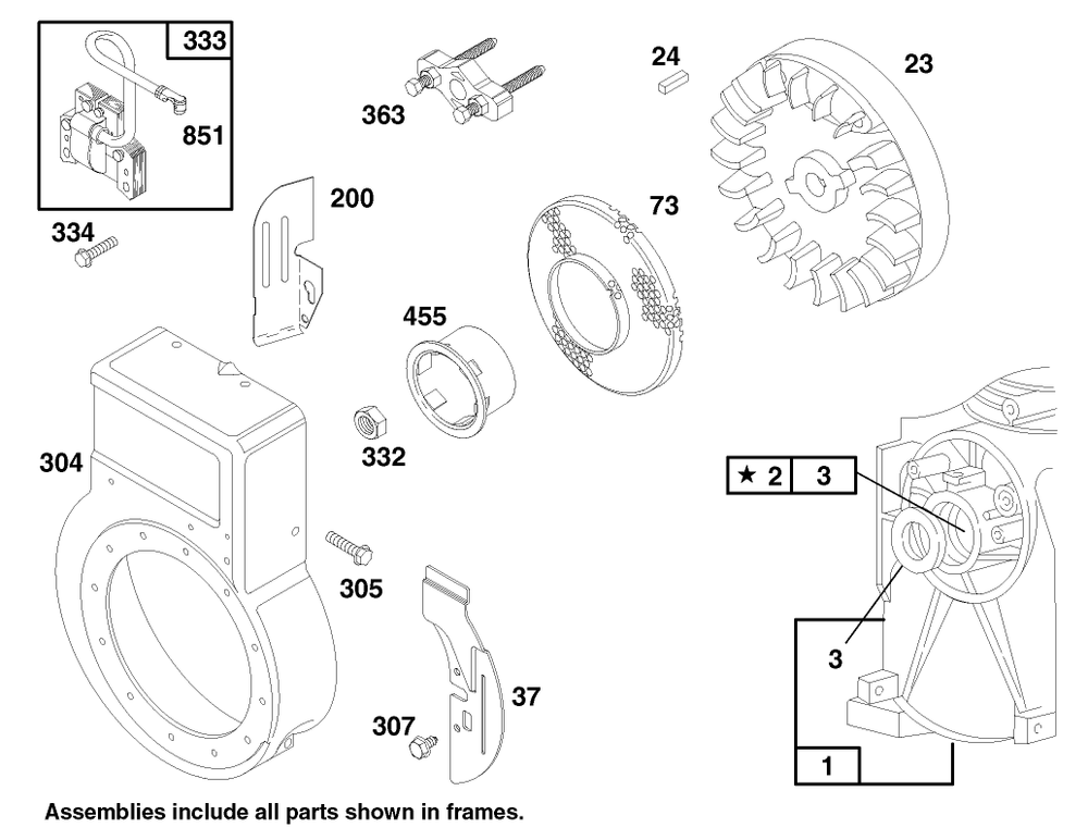 Engine Briggs & Stratton Model 135202-0263-01 Diagram and Parts List for 62924 7900001 - 7999999 Toro Leaf Blower / Vacuum