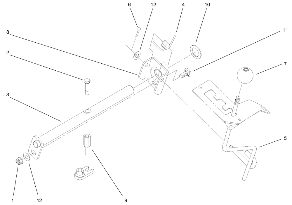 Hi-Lo Shift Assembly Diagram and Parts List for 73561 9900001 - 9999999 Toro Lawn Tractor