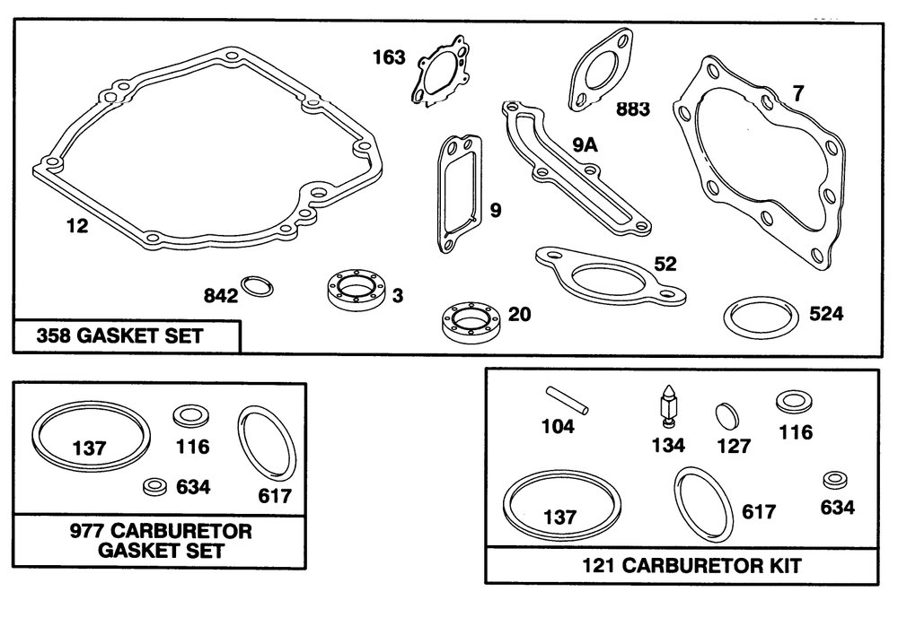 Engine Briggs & Stratton Model 128802-0615-01 Diagram and Parts List for 20463 5900001 - 5999999 Toro Lawn Mower