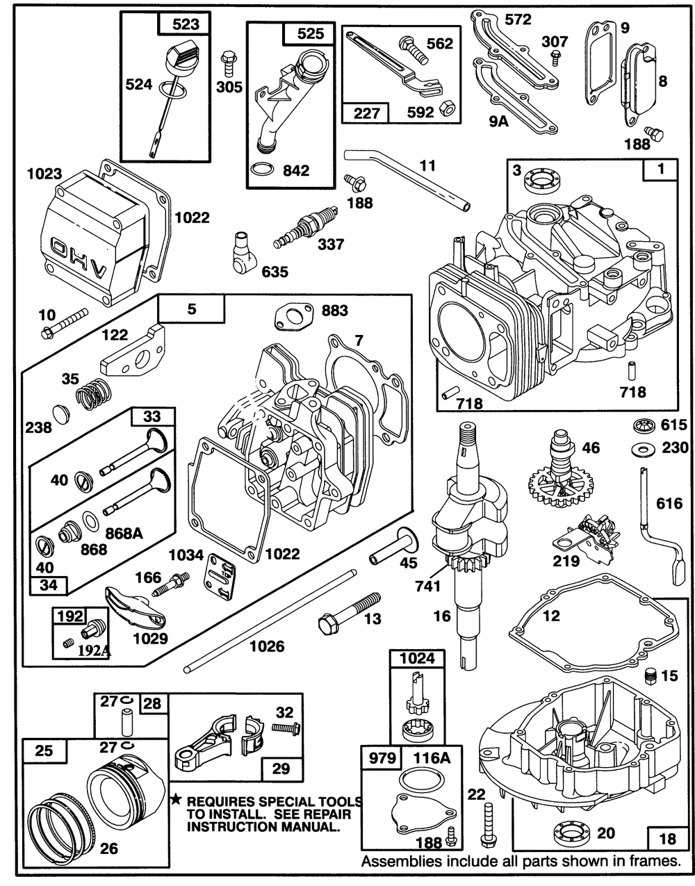 Engine Gts 150 Diagram and Parts List for 26631B 4900001 - 4999999 Toro Lawn Mower