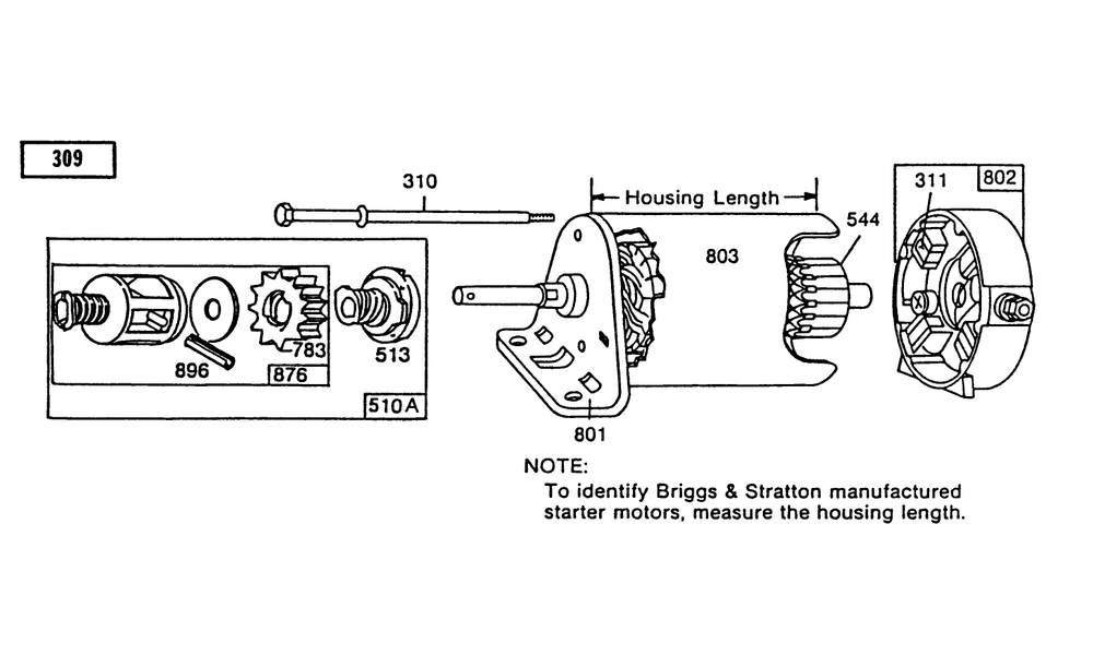Starter-Briggs & Stratton No. 256707-0130-01 Diagram and Parts List for 56190 1000001 - 1999999 Toro Lawn Tractor