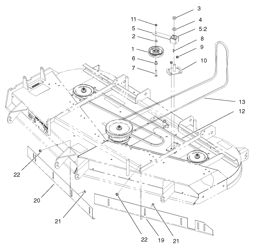 Belt And Idler Arm Assembly Diagram and Parts List for 74214 (220000001-220999999)(2002) Toro Lawn Mower