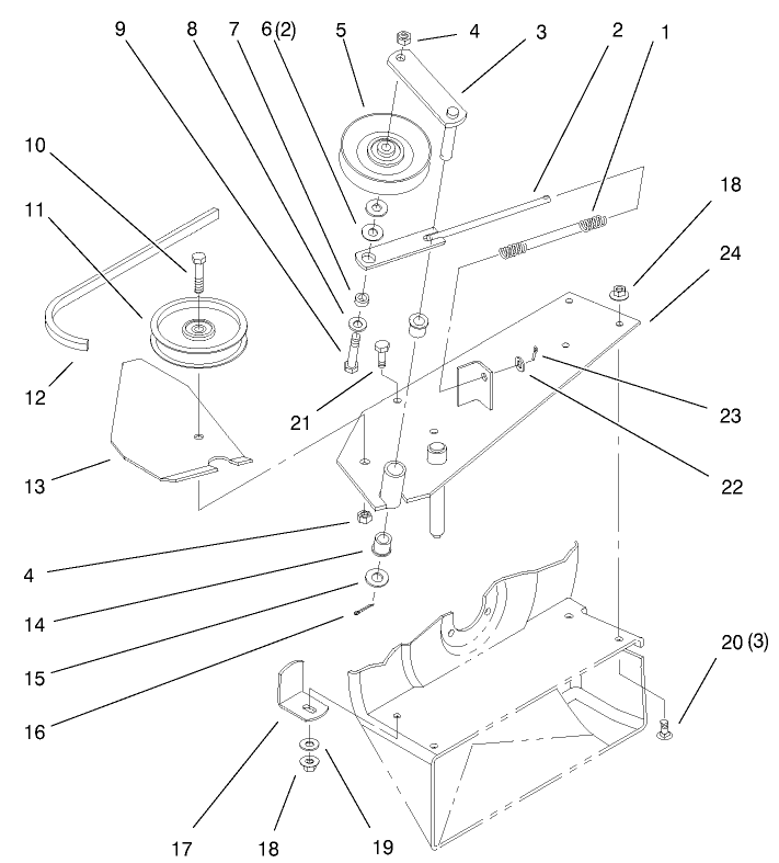 Drive Components Assembly Diagram and Parts List for 79448 8900001 - 8999999 Toro Lawn Tractor