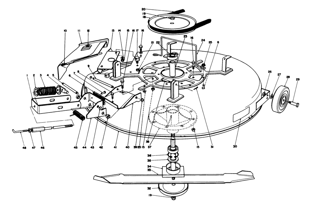 Mower Assembly Diagram and Parts List for 56155 6000001 - 6999999 Toro Lawn Tractor