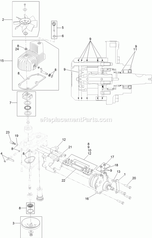 Rh Hydro Assembly No. 126-1326 Diagram and Parts List for 74942TE 316000001-316999999 Toro Lawn Mower