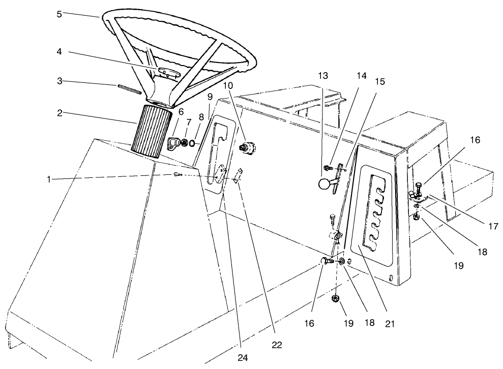 Steering Wheel, Switches & Decals Diagram and Parts List for 70089 9900001 - 9999999 Toro Lawn Tractor