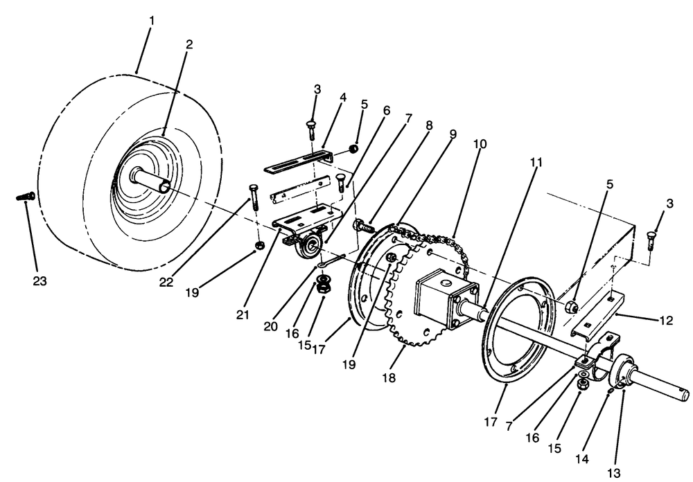 Rear Axle Assembly Diagram and Parts List for 70060 49000001 - 49999999 Toro Lawn Tractor