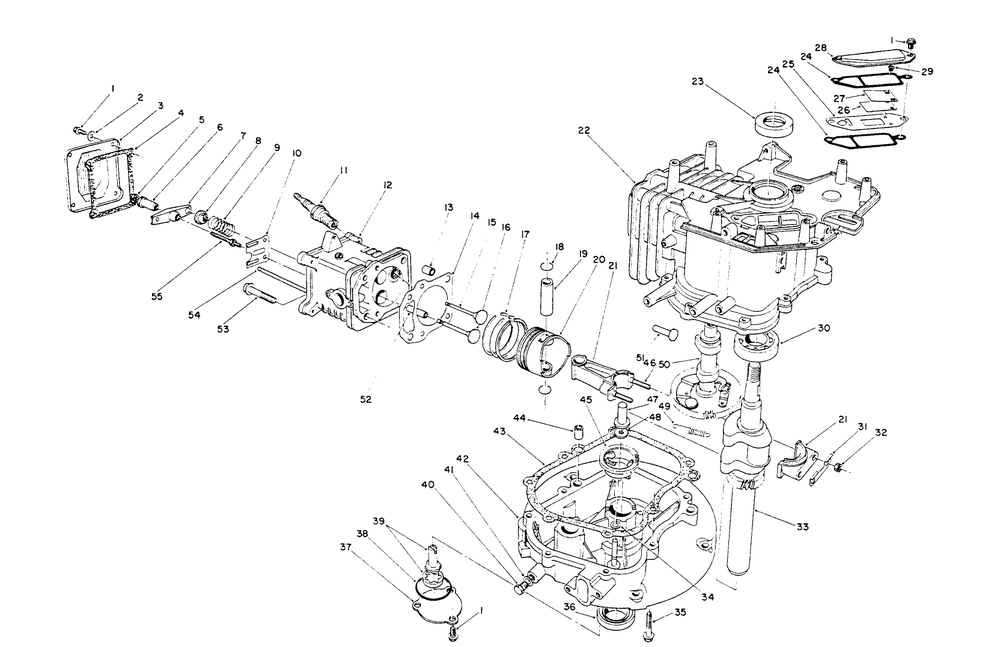 Crankcase Assembly (Continued) (Engine No. Vmk9) Diagram and Parts List for 26625BG 0000001 - 0999999 Toro Lawn Mower