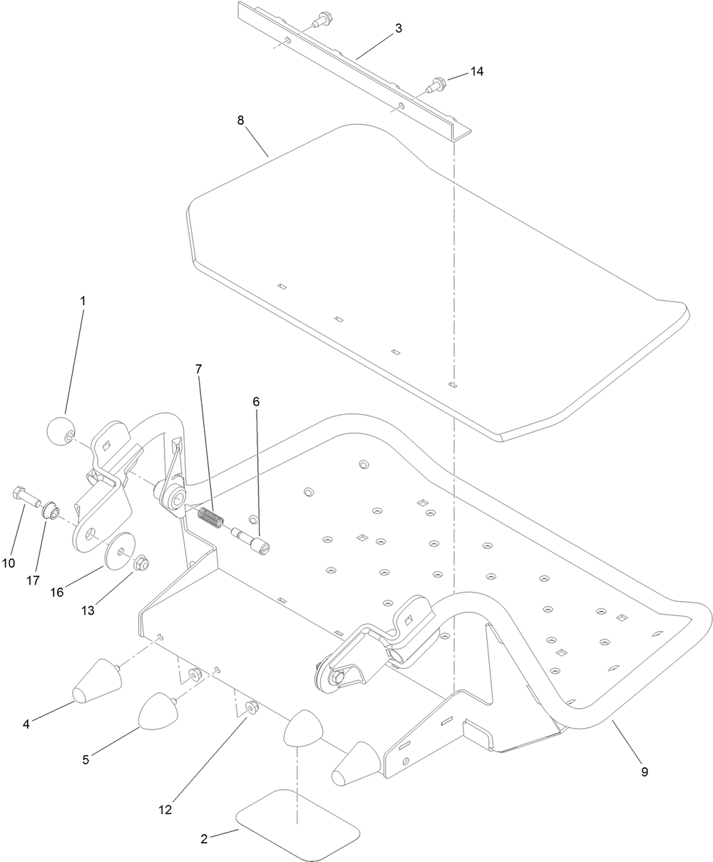 Platform Assembly Diagram and Parts List for 79534 (316000001-316999999)(2016) Toro Lawn Mower