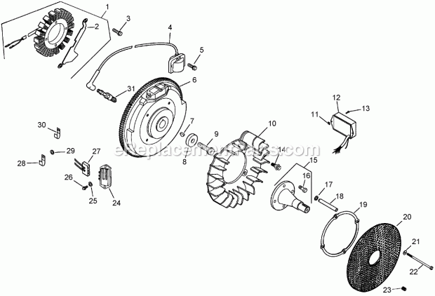 Ignition And Electrical Assembly Kohler Ch750 Diagram and Parts List for 74262CP 270000001-270999999 Toro Lawn Mower