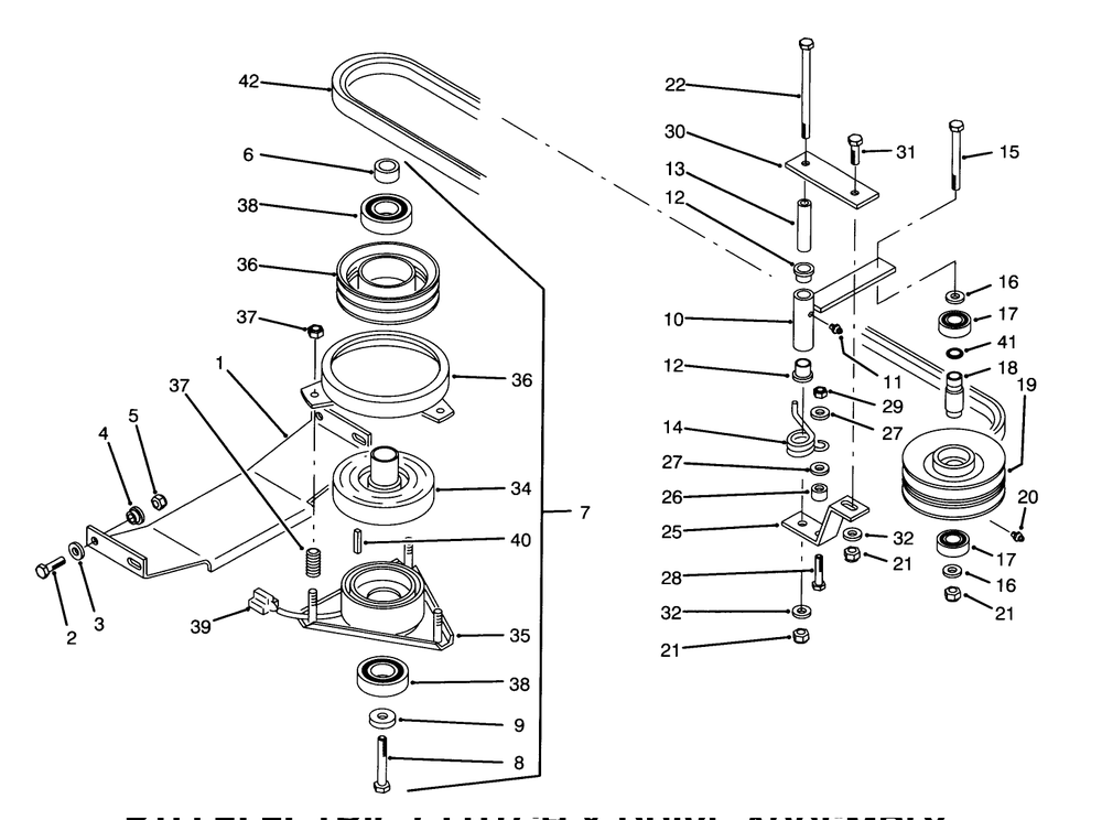 Pto Electric Clutch & Drive Assembly Diagram and Parts List for Y1-16OEE4 2000001 - 2999999 Toro Lawn Tractor