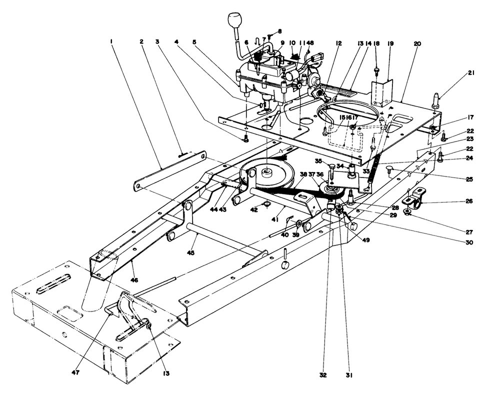 Frame Assembly Diagram and Parts List for 56033 5000001 - 5999999 Toro Lawn Tractor
