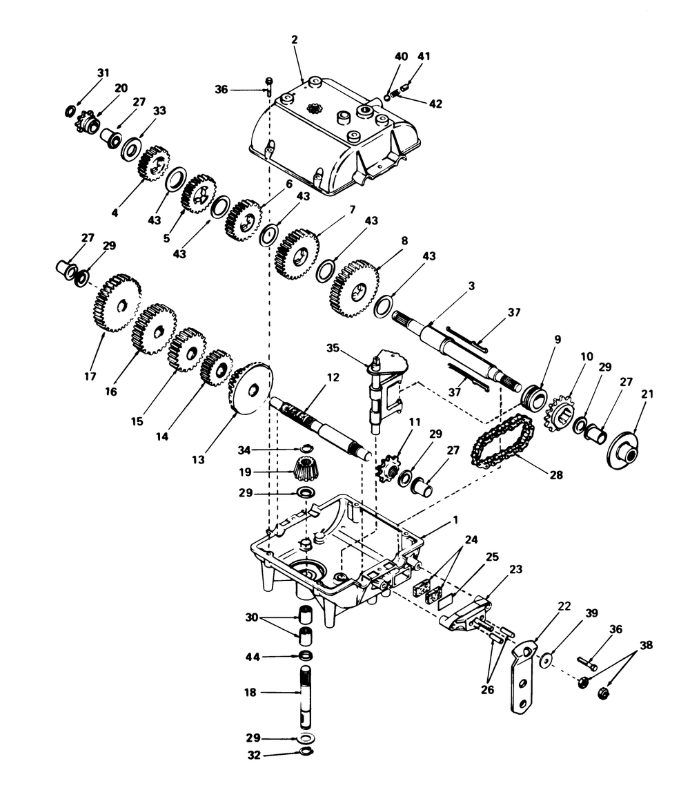 Transmission Model 770 Diagram and Parts List for 56145 5000001 - 5999999 Toro Lawn Tractor