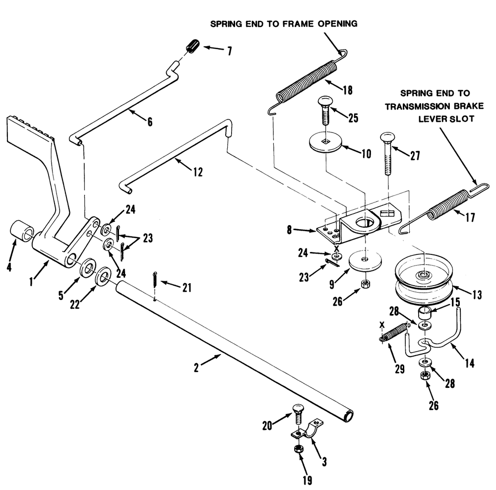 Brake & Idler Assembly (210-5 & 212-5) Diagram and Parts List for 32-10B503 2000001 - 2999999 Toro Lawn Tractor