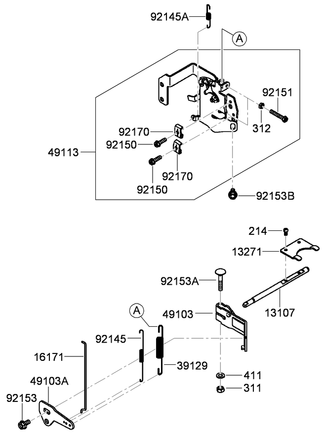 Control Equipment Assembly Diagram and Parts List for 22974 400000000 - 401999999 Toro Lawn Tractor Accessories
