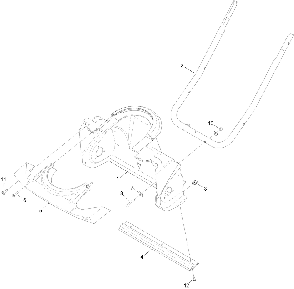 Rotor Housing Assembly Diagram and Parts List for 38474 400000000 - 412699999 Toro Snow Blower