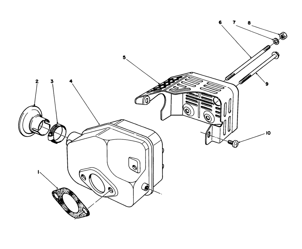 Muffler Assembly (Model No. 47pn2-3) Diagram and Parts List for 22037B 39000001 - 39999999 Toro Lawn Mower