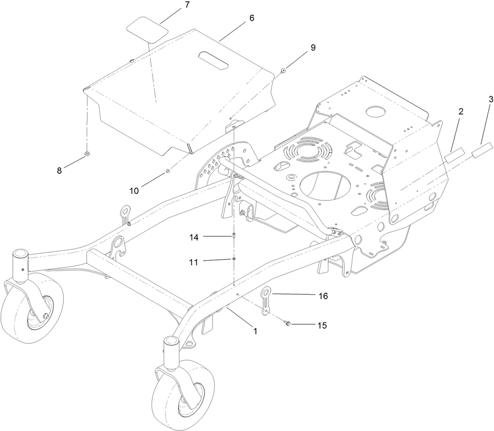 Hood Assembly Diagram and Parts List for 44454 406643229-407999999 Toro Lawn Mower