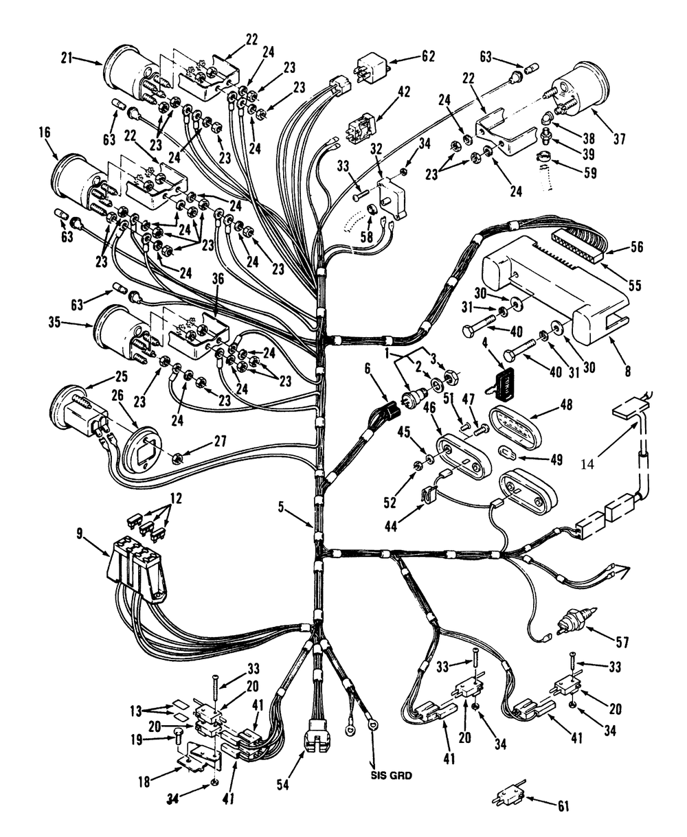Electrical System Diagram and Parts List for 73501 39000001 - 39999999 Toro Lawn Tractor