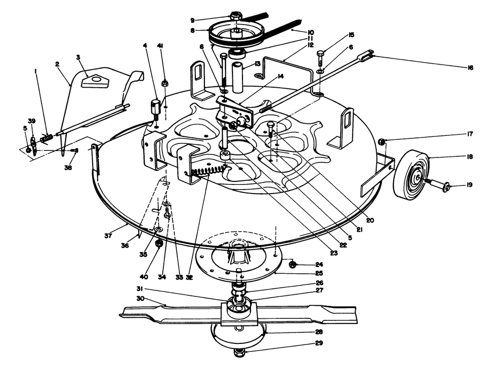 Cutting Unit Assembly Diagram and Parts List for 56123 9000001 - 9999999 Toro Lawn Tractor