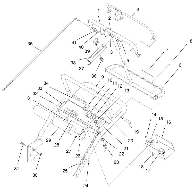 Handle And Control Panel Assembly Diagram and Parts List for 30159 990001 - 991179 Toro Lawn Tractor Accessories