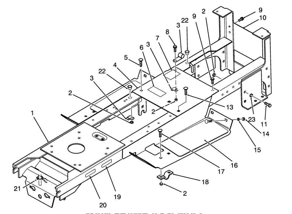 Main Frame Assembly Diagram and Parts List for 72060 3900001 - 3999999 Toro Lawn Tractor