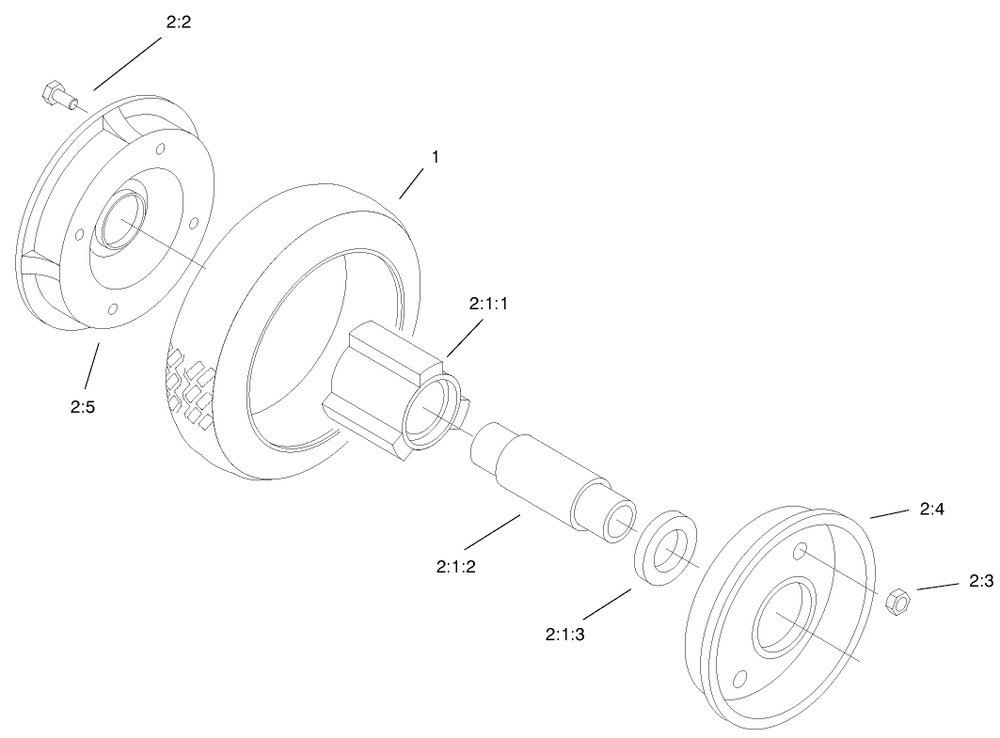 Rear Wheel Assembly Diagram and Parts List for 22158 9900001 - 9999999 Toro Lawn Mower