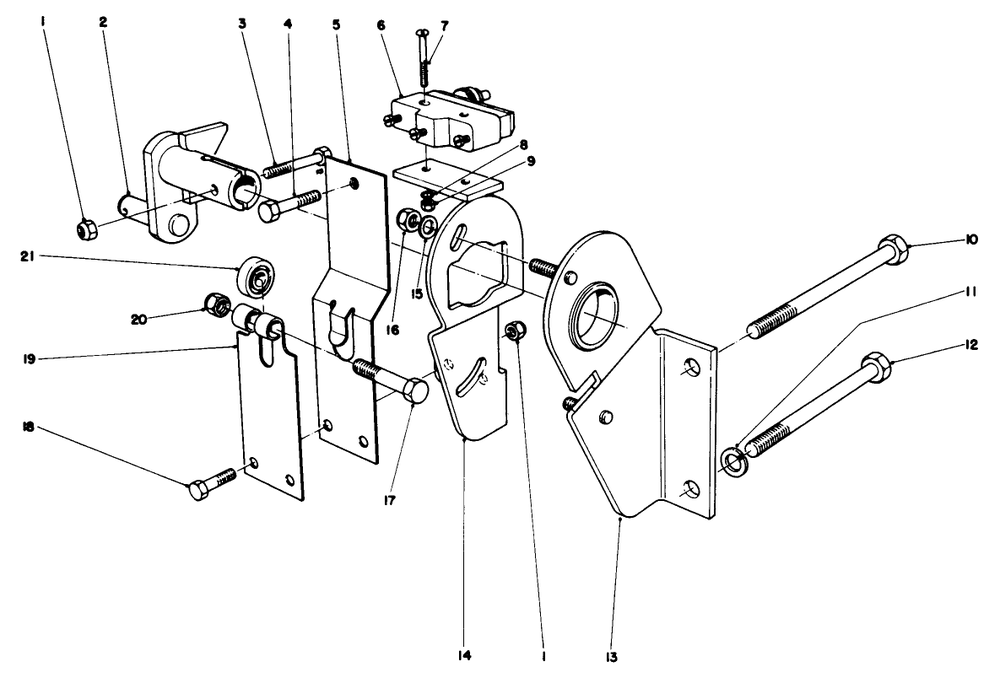 Transmission Interlock Assembly Diagram and Parts List for 30775 200001 - 299999 Toro Lawn Tractor
