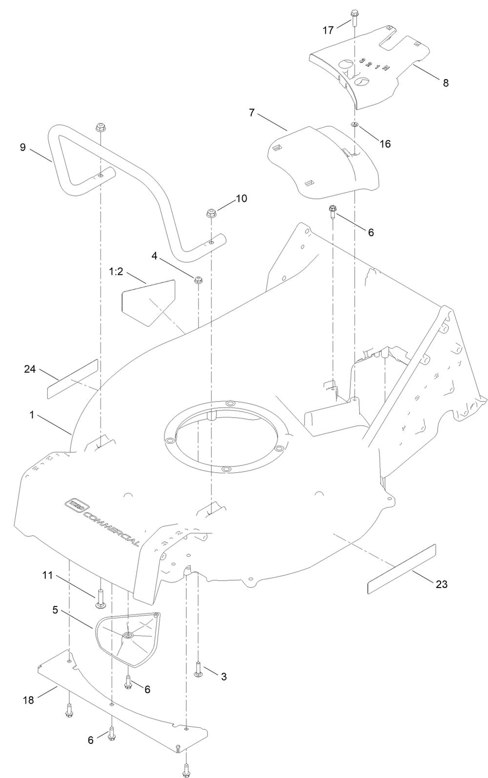 Housing Assembly Diagram and Parts List for 22276 400000000 - 999999999 Toro Lawn Mower