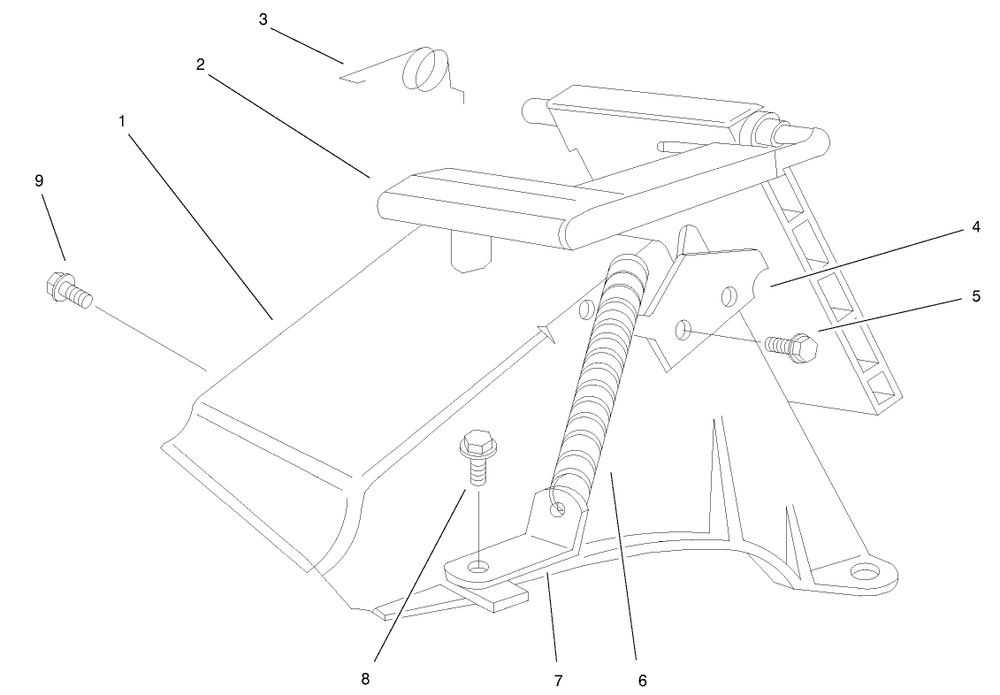 Rear Bagging Discharge Chute Assembly Diagram and Parts List for 20043 9900001 - 9999999 Toro Lawn Mower