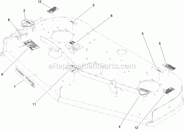 Deck Assembly No. 117-0501 Diagram and Parts List for 74550 310000001-310999999 Toro Lawn Mower