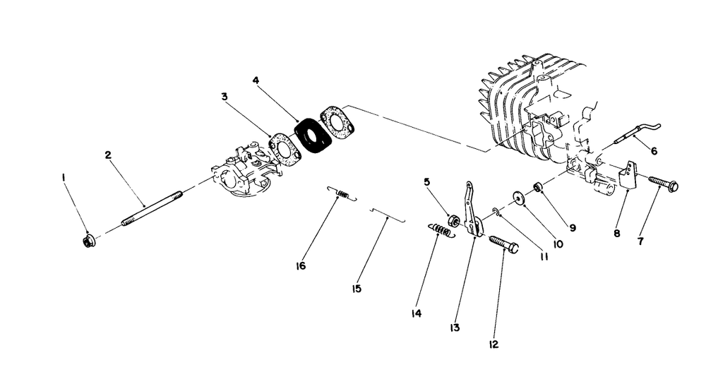 Governor Assembly Diagram and Parts List for 16780 3000001 - 3999999 Toro Lawn Mower
