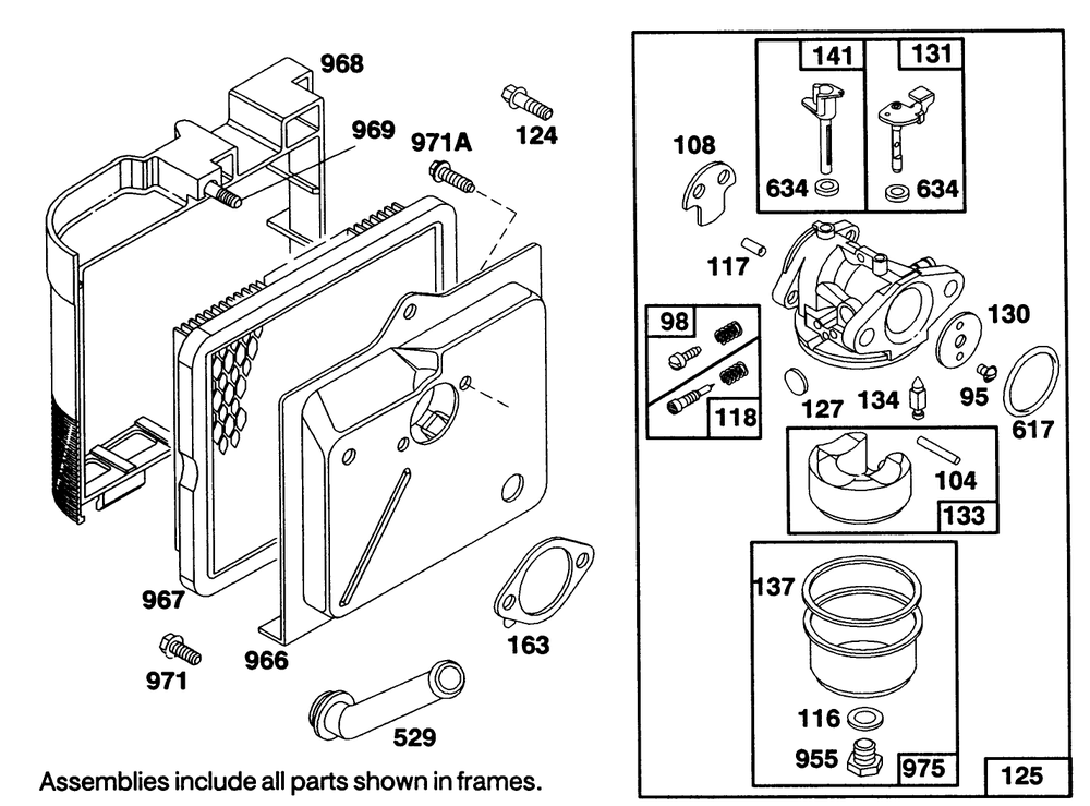 Engine Briggs & Stratton Model 124702-3115-01 Diagram and Parts List for 20218 2000001 - 2999999 Toro Lawn Mower