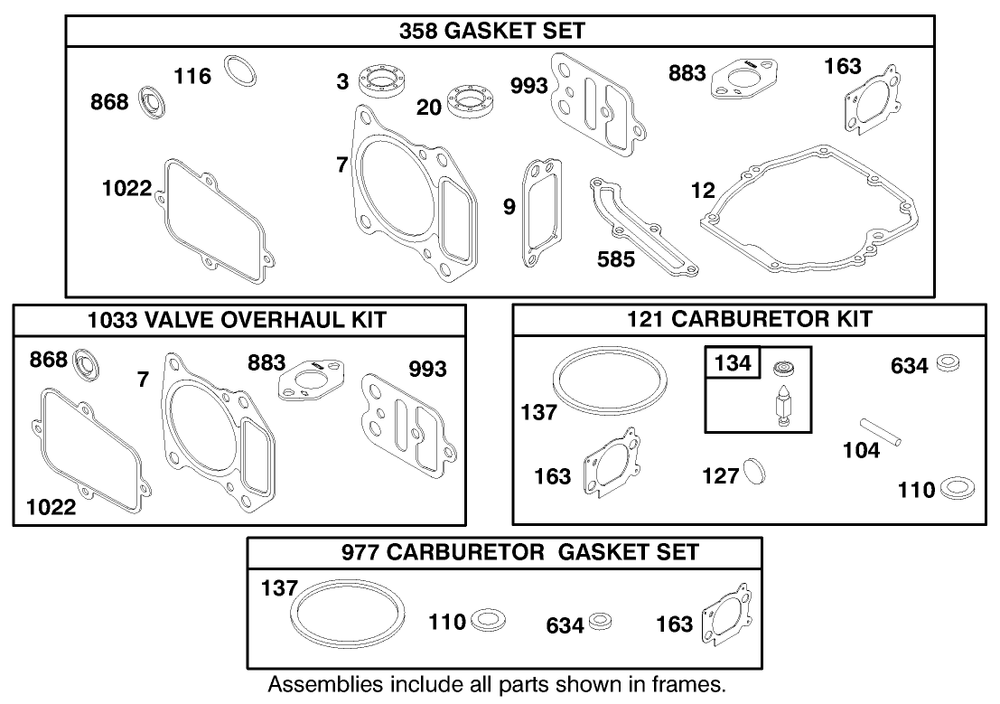 Engine Gts-200 Diagram and Parts List for 22158 9900001 - 9999999 Toro Lawn Mower