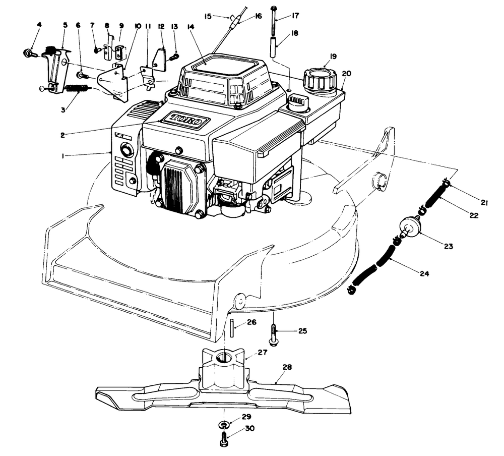 Engine Assembly (Model No. Vmg6) Diagram and Parts List for 20526C 7000001 - 7999999 Toro Lawn Mower