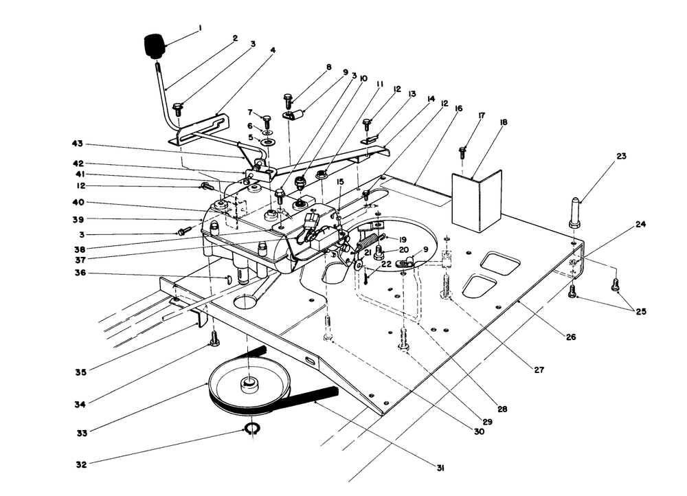 Engine Plate And Shift Assembly Diagram and Parts List for 56125 6000001 - 6999999 Toro Lawn Tractor