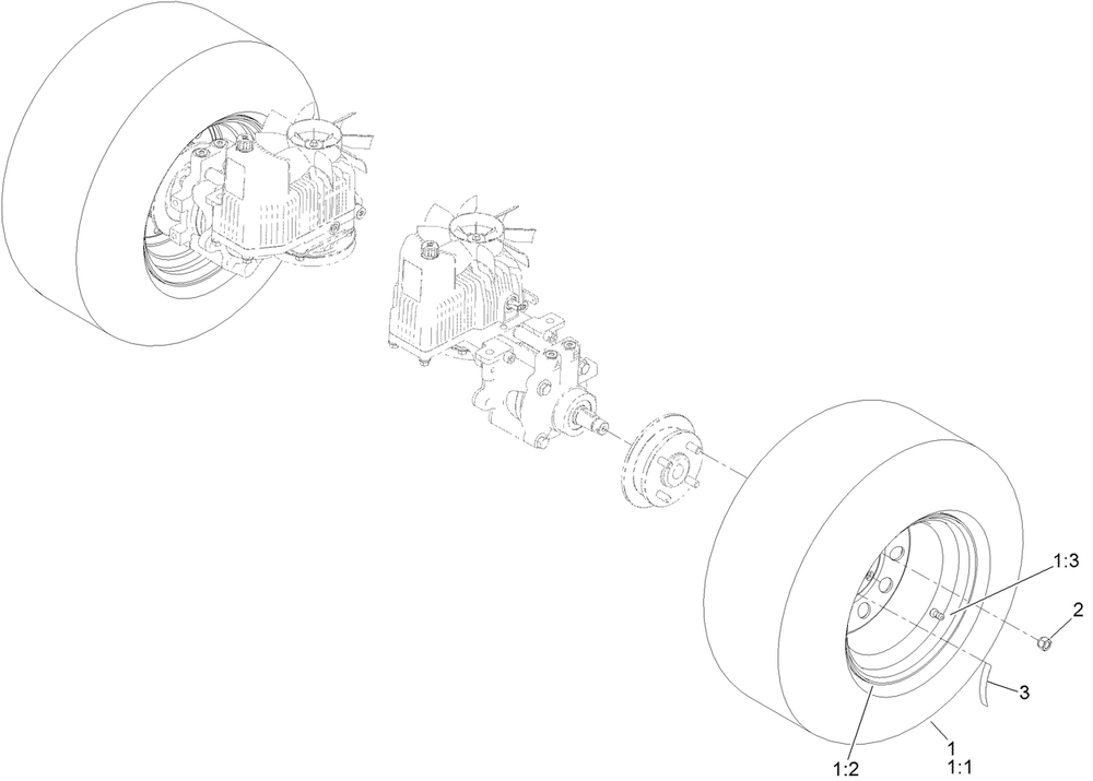 Rear Wheel Assembly Diagram and Parts List for 72902TE 411000000-999999999 Toro Lawn Mower