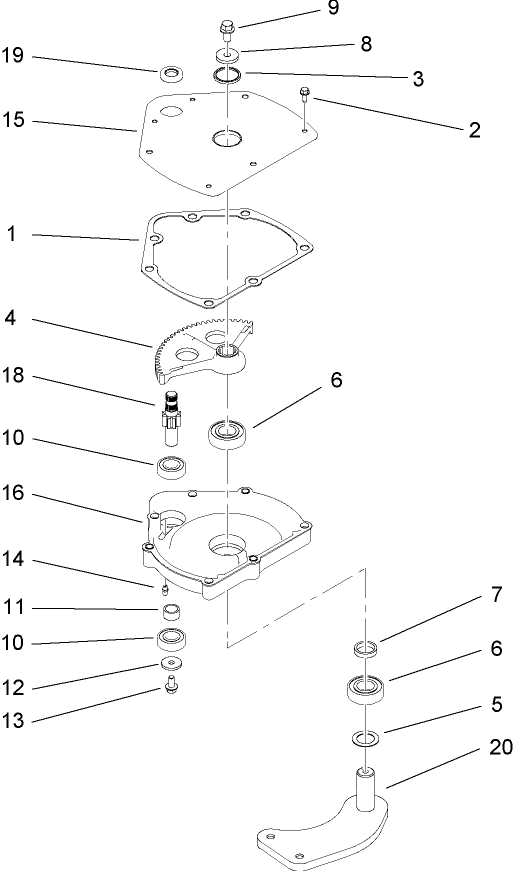 Steering Gearbox Assembly No. 99-7660 Diagram and Parts List for 12004TC 260000001 - 260999999 Toro Lawn Tractor