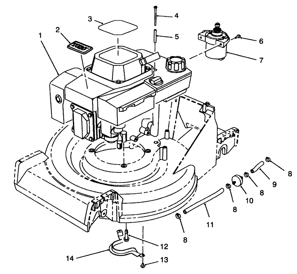 Engine Assembly Diagram and Parts List for 26625B 3900001 - 3999999 Toro Lawn Mower
