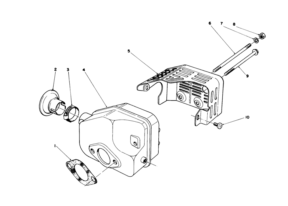 Muffler Assembly (Model No. 47ph7) Diagram and Parts List for 16585 8000001 - 8004251 Toro Lawn Mower