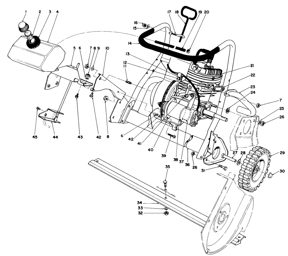 Engine Assembly Diagram and Parts List for 38162 9000001 - 9999999 Toro Snow Blower