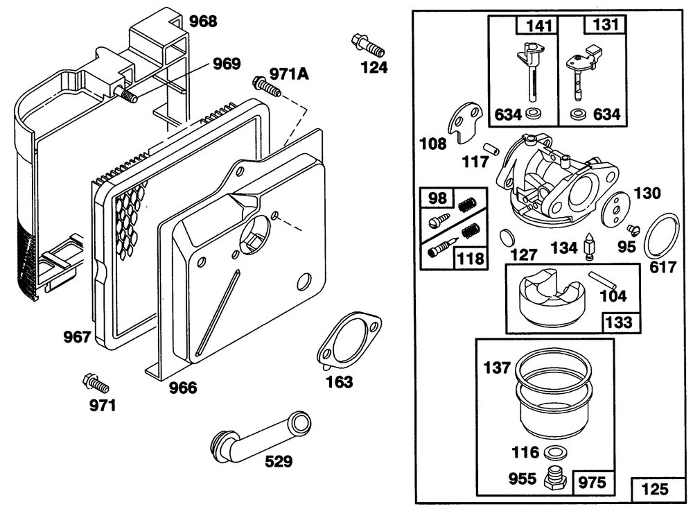 Engine Briggs & Stratton Model 122702-3188-01 Diagram and Parts List for 20212 1000001 - 1999999 Toro Lawn Mower