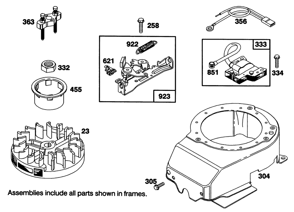 Engine Briggs & Stratton Model 122702-3171-01 Diagram and Parts List for 20215 1000001 - 1999999 Toro Lawn Mower