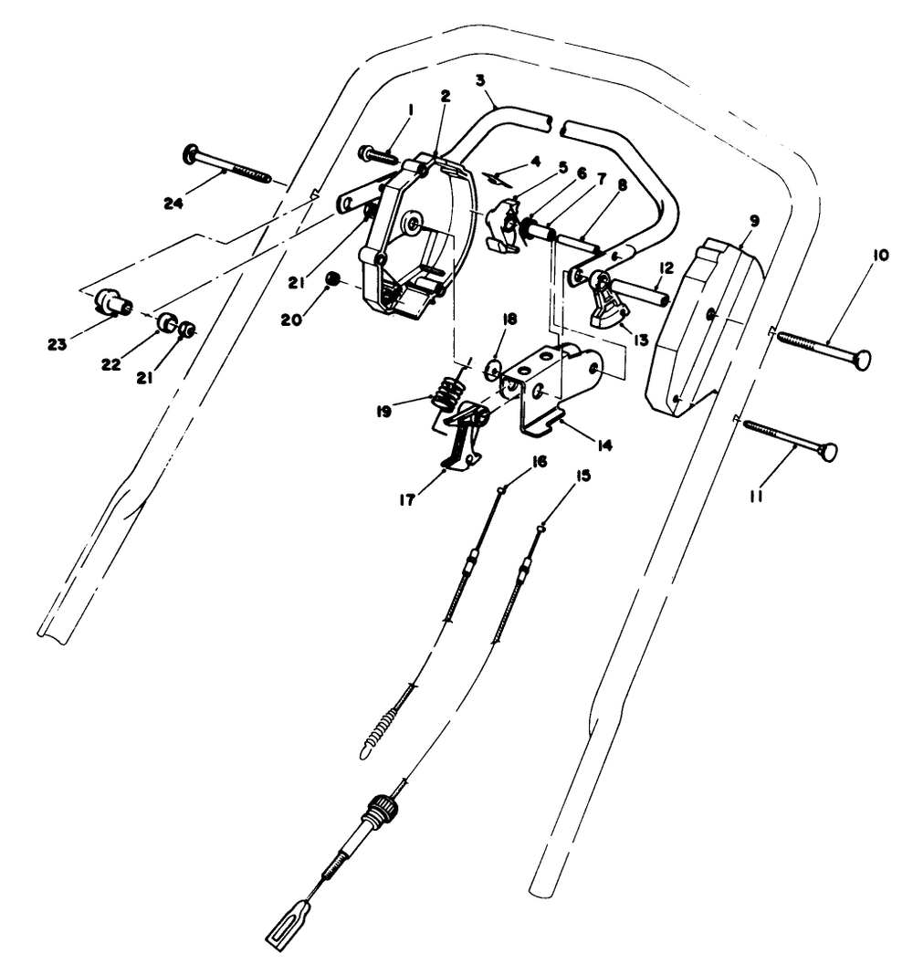 Traction Control Assembly Diagram and Parts List for 20624 6000001 - 6999999 Toro Lawn Mower