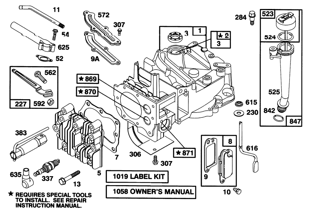 Engine Briggs & Stratton Model 127702-0645-01 Diagram and Parts List for 16400 6900001 - 6999999 Toro Lawn Mower