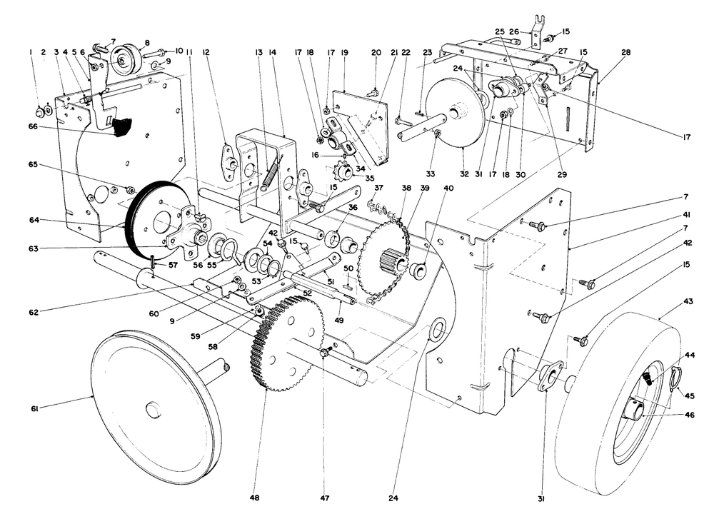Traction Assembly Diagram and Parts List for 38065 8000001 - 8999999 Toro Snow Blower