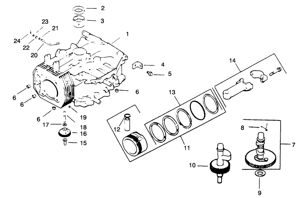 Crankcase-Engine Kohler Model No. Cv14t-1412 Diagram and Parts List for 30175 49000001 - 49999999 Toro Lawn Tractor Accessories