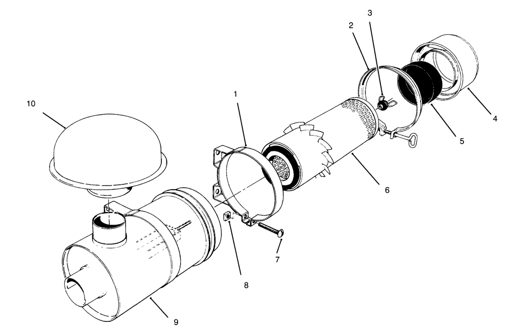 Air Cleaner, Model No. 11-4659 Diagram and Parts List for 30610 490001 - 499999 Toro Lawn Tractor