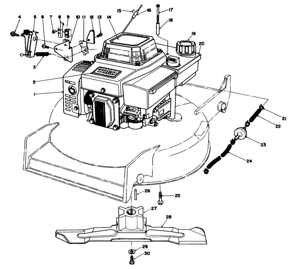 Engine Assembly (Model No. Vmg6) Diagram and Parts List for 20526 7000001 - 7999999 Toro Lawn Mower