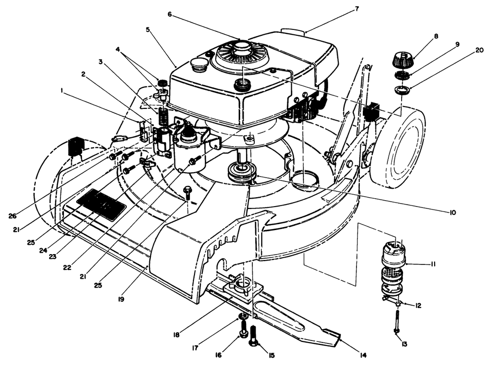 Engine Assembly Diagram and Parts List for 16793 9000001 - 9999999 Toro Lawn Mower